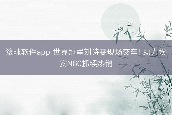 滚球软件app 世界冠军刘诗雯现场交车! 助力埃安N60抓续热销