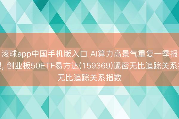 滚球app中国手机版入口 AI算力高景气重复一季报亮眼， 创业板50ETF易方达(159369)邃密无比追踪关系指数