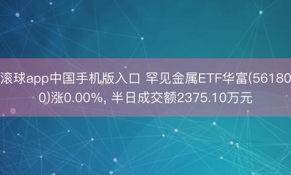 滚球app中国手机版入口 罕见金属ETF华富(561800)涨0.00%， 半日成交额2375.10万元