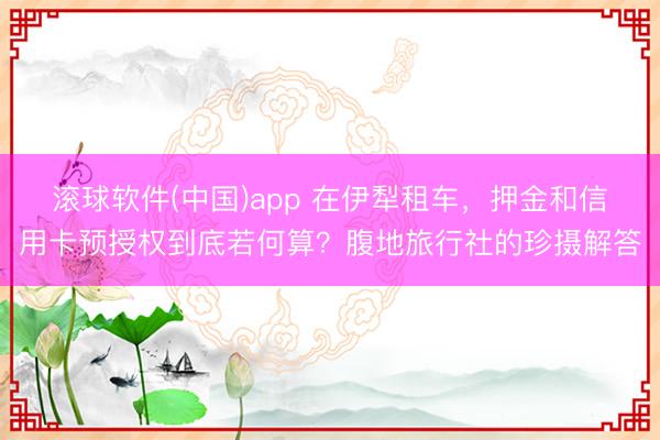 滚球软件(中国)app 在伊犁租车，押金和信用卡预授权到底若何算？腹地旅行社的珍摄解答