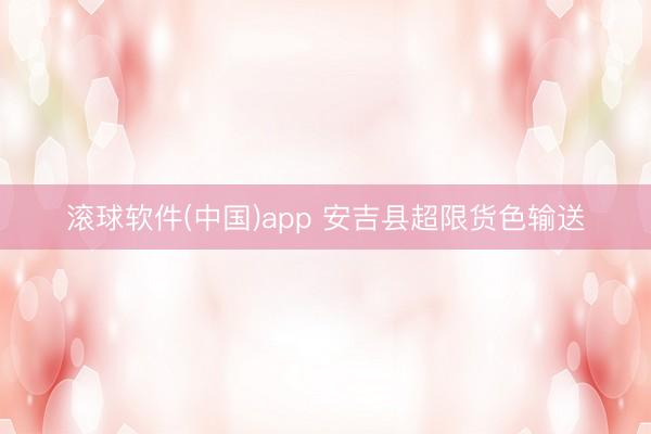 滚球软件(中国)app 安吉县超限货色输送