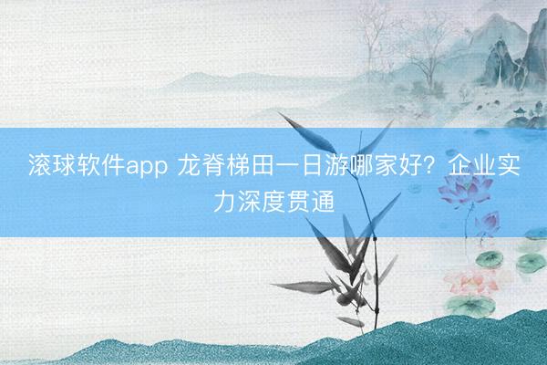 滚球软件app 龙脊梯田一日游哪家好？企业实力深度贯通