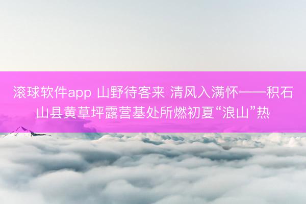 滚球软件app 山野待客来 清风入满怀——积石山县黄草坪露营基处所燃初夏“浪山”热