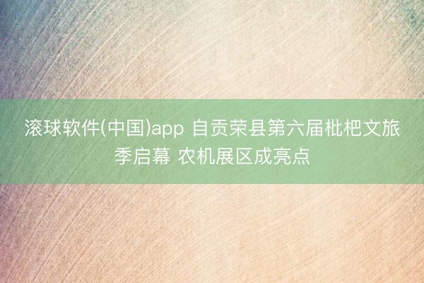 滚球软件(中国)app 自贡荣县第六届枇杷文旅季启幕 农机展区成亮点