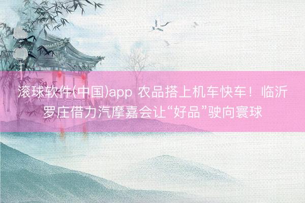 滚球软件(中国)app 农品搭上机车快车！临沂罗庄借力汽摩嘉会让“好品”驶向寰球