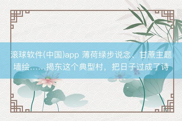 滚球软件(中国)app 薄荷绿步说念、甘蔗主题墙绘……揭东这个典型村，把日子过成了诗