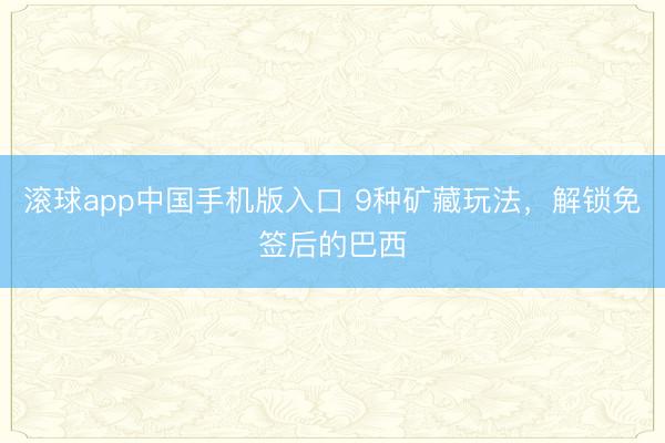 滚球app中国手机版入口 9种矿藏玩法，解锁免签后的巴西