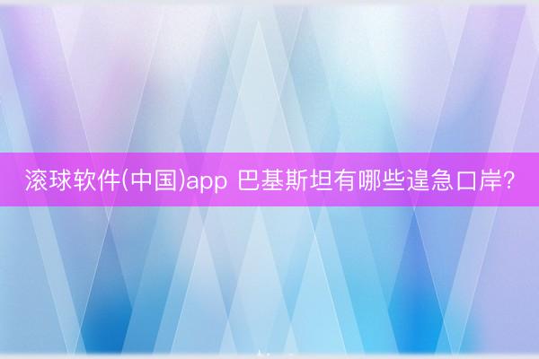 滚球软件(中国)app 巴基斯坦有哪些遑急口岸？