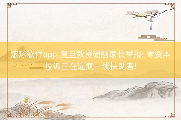 滚球软件app 复旦教授硬刚家长举报: 零资本投诉正在逼疯一线扶助者!