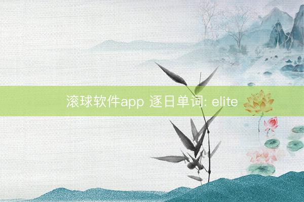 滚球软件app 逐日单词: elite
