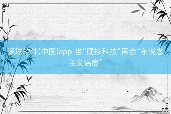 滚球软件(中国)app 当“硬核科技”再会“东说念主文温度”