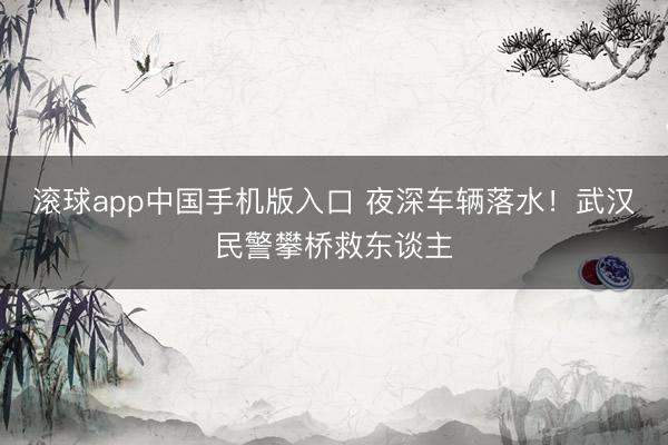 滚球app中国手机版入口 夜深车辆落水！武汉民警攀桥救东谈主
