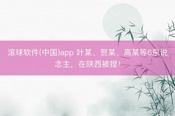 滚球软件(中国)app 叶某、贺某、高某等6东说念主，在陕西被捏！