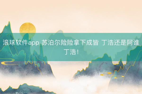 滚球软件app 苏泊尔险险拿下成皆 丁浩还是阿谁丁浩！