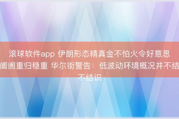 滚球软件app 伊朗形态精真金不怕火令好意思债阛阓重归稳重 华尔街警告：低波动环境概况并不结识