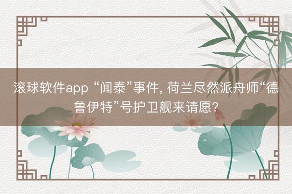 滚球软件app “闻泰”事件， 荷兰尽然派舟师“德鲁伊特”号护卫舰来请愿?