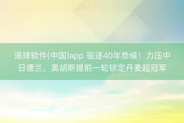 滚球软件(中国)app 驱逐40年恭候！力压中日德兰，奥胡斯提前一轮锁定丹麦超冠军