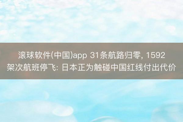 滚球软件(中国)app 31条航路归零， 1592架次航班停飞: 日本正为触碰中国红线付出代价