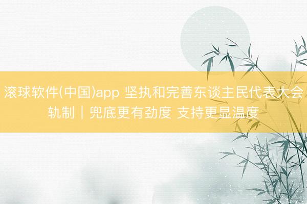 滚球软件(中国)app 坚执和完善东谈主民代表大会轨制｜兜底更有劲度 支持更显温度