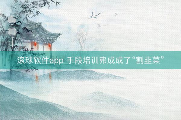 滚球软件app 手段培训弗成成了“割韭菜”