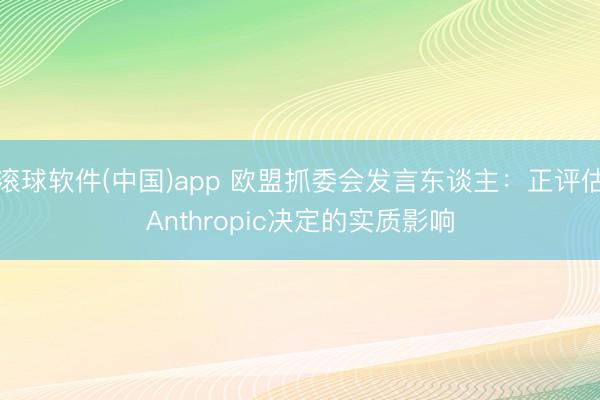 滚球软件(中国)app 欧盟抓委会发言东谈主：正评估Anthropic决定的实质影响