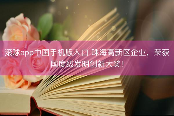滚球app中国手机版入口 珠海高新区企业,荣获国度级发明创新大奖!