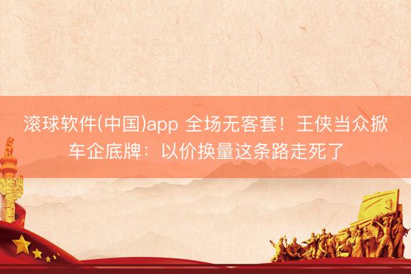 滚球软件(中国)app 全场无客套！王侠当众掀车企底牌：以价换量这条路走死了
