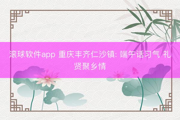 滚球软件app 重庆丰齐仁沙镇: 端午话习气 礼贤聚乡情