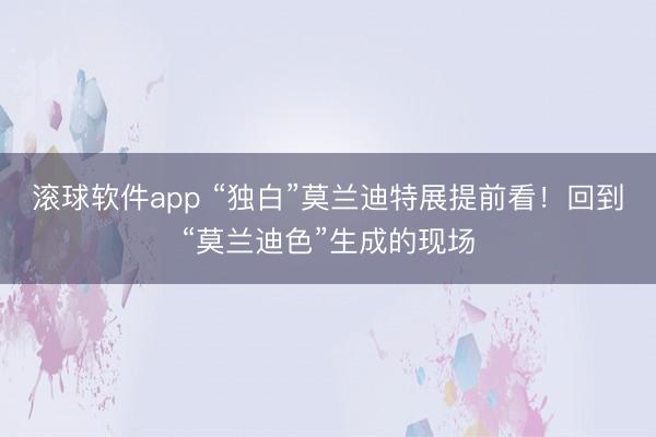 滚球软件app “独白”莫兰迪特展提前看！回到“莫兰迪色”生成的现场