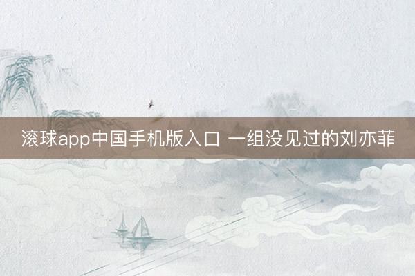 滚球app中国手机版入口 一组没见过的刘亦菲